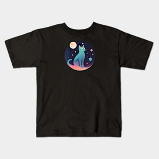 Cat Moon Kids T-Shirt